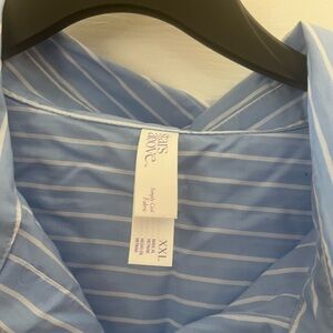 Stars Above Light Blue Striped pajamas